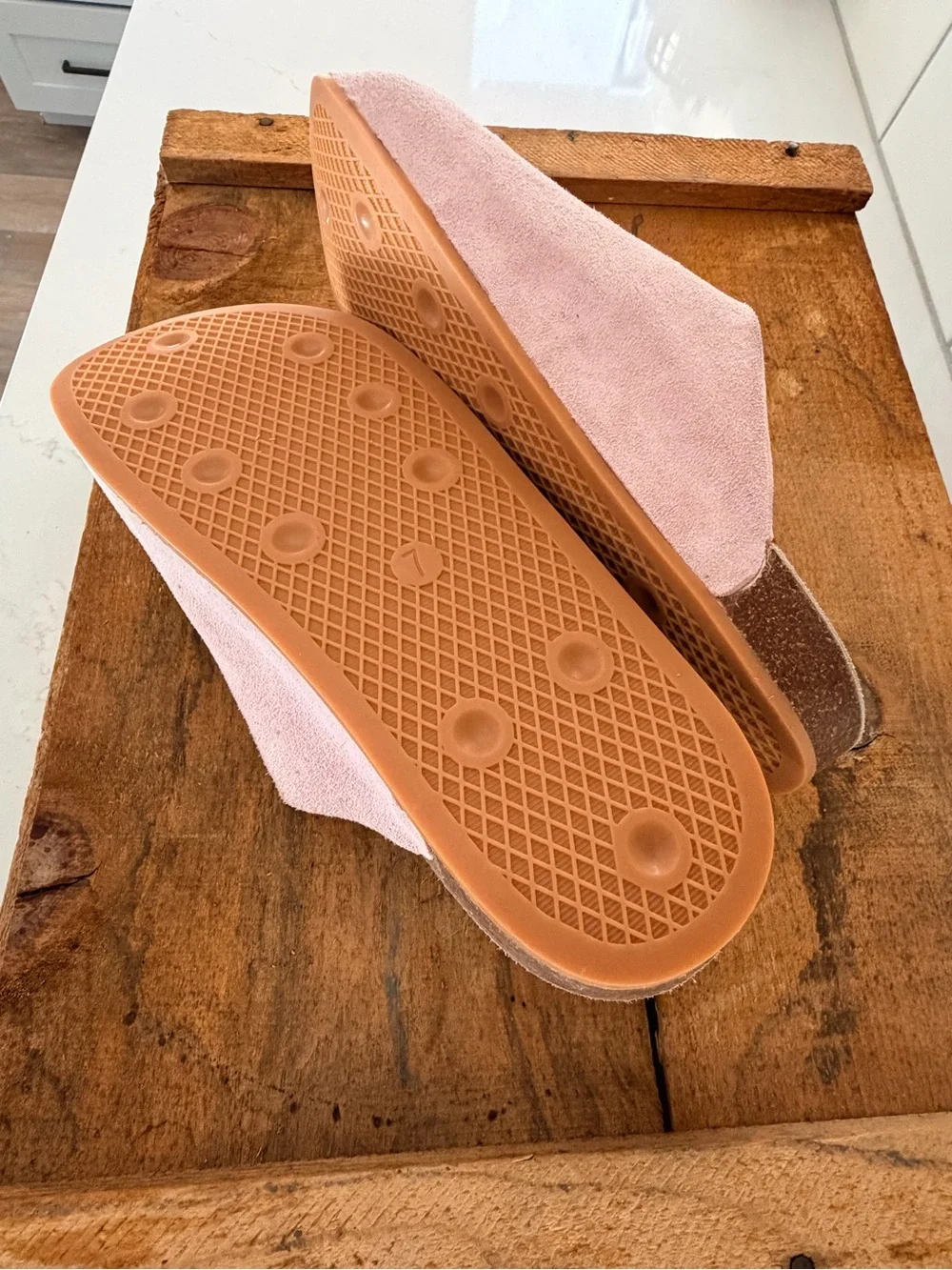 Women’s adidas Pink Suede Slide Slippers - Picture 3 of 5